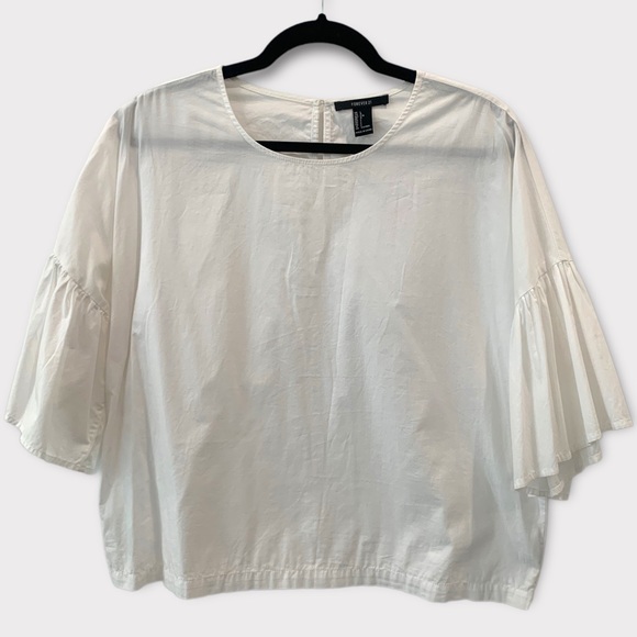 Forever 21 Tops - FOREVER 21 | White Peasant Blouse Size L